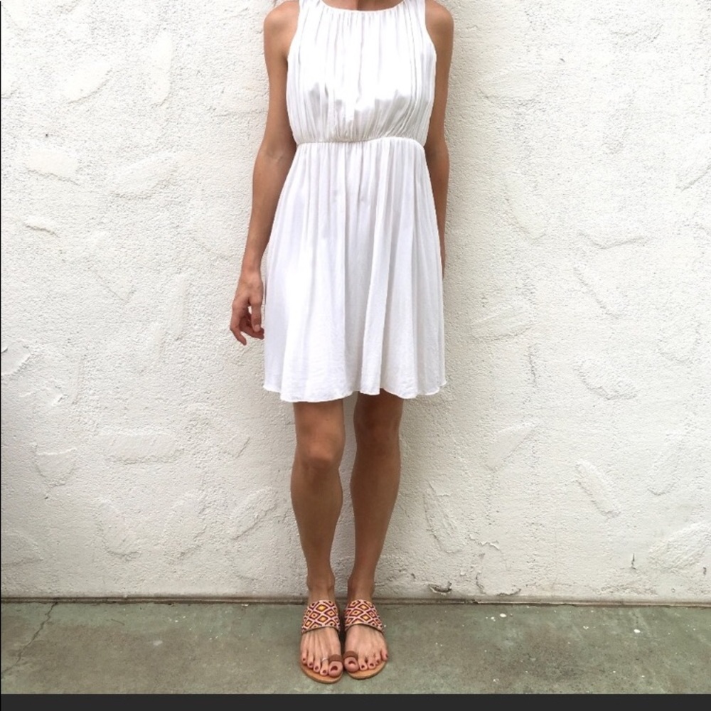 Alice and Olivia midi white silk dress